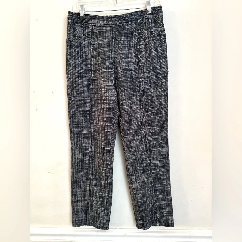 TORY BURCH KINSLEY ANKLE CROSSHATCH PANTS SIZE 4